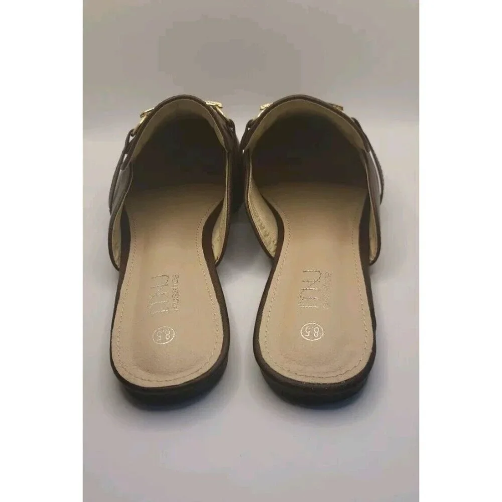 MUSSHOE Loafer for Women Brown Gold Slip on Flats New Without Tag 8.5 MNU‎